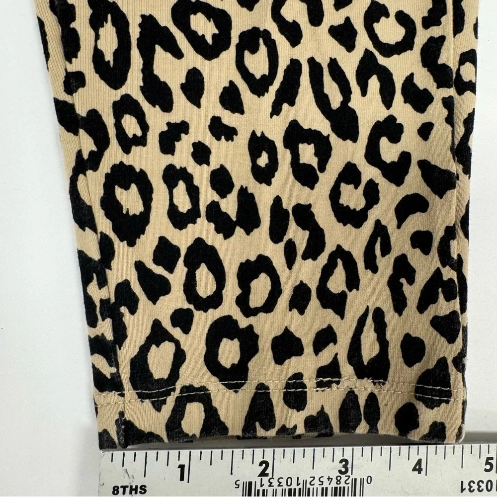 DG2 by DIANE GILMAN Leopard Cheetah Tan Black Leggings Pants womens size Large